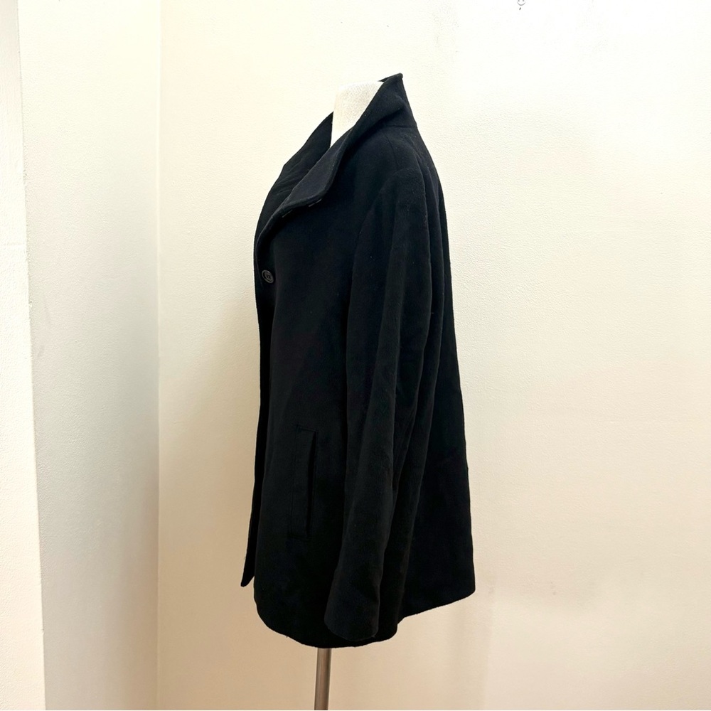 Ralph Lauren Black Wool Blend Car Over Coat Size Large Old Money Preppy Classic - Picture 5 of 15